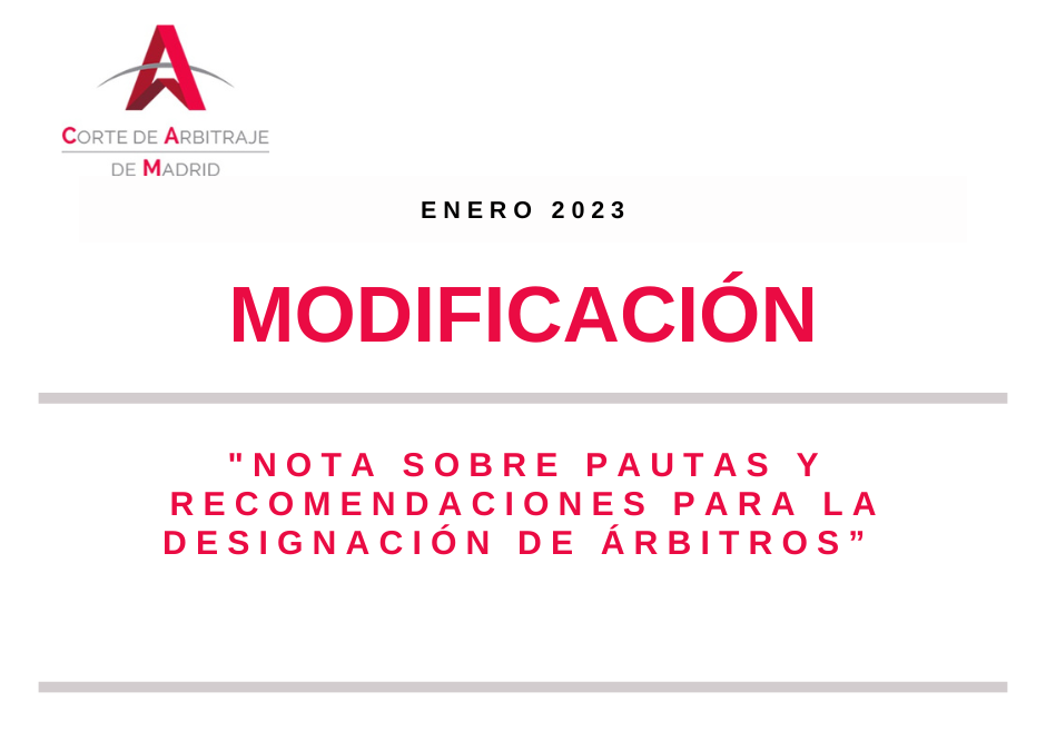 Nota sobre pautas y recomendaciones para la designación de árbitros